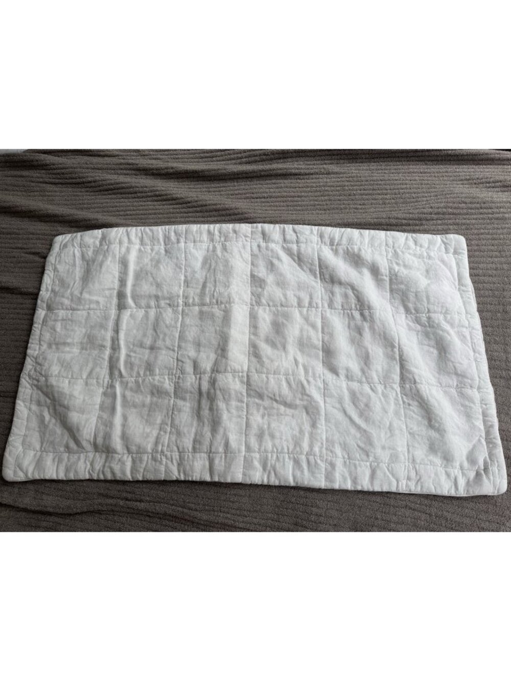 Parachute Single King Size Pillowcase Envelope White Linen Quilted 35 x 20